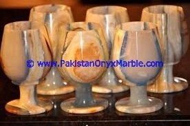 Colorful Onyx Marble Wine Glass Set