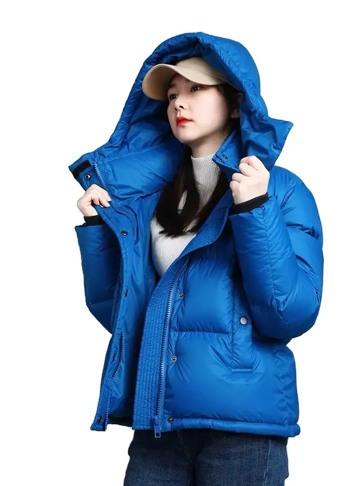 2024 Winter New Matching Color Down Padded Puffer Jacket Custom Short Women Puffer Jacket