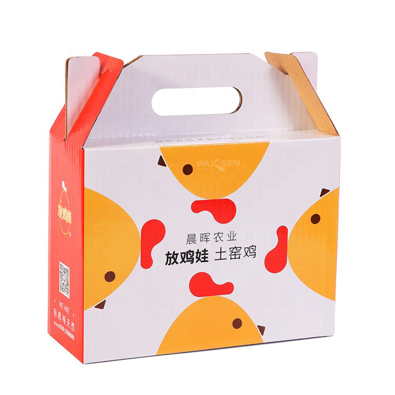 Agriculture Food Gift Handle Box Cardboard Dry Fruit Packaging Gift Box Corrugated Box With Handle