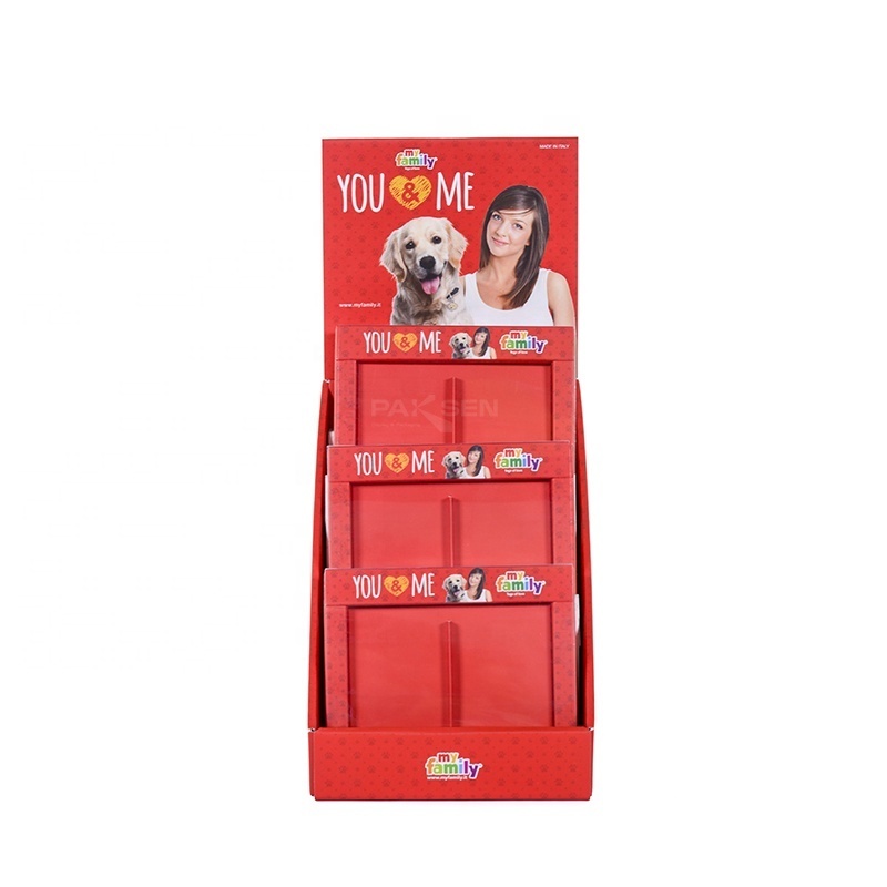 Custom Retail Cardboard Risers Display for Belts Men's Product, 3 Tiers POS Cardboard Counter Displays