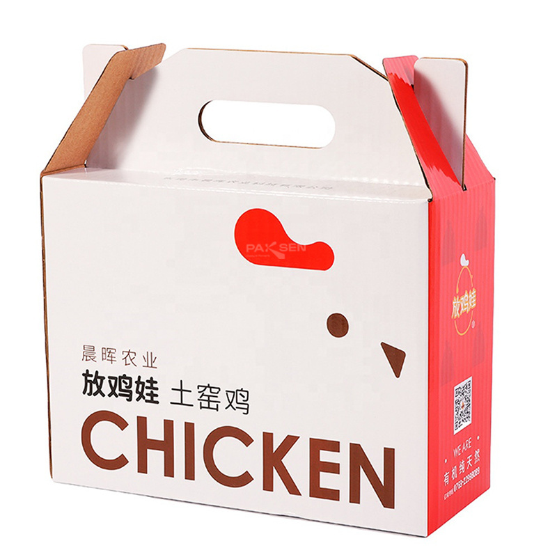 Agriculture Food Gift Handle Box Cardboard Dry Fruit Packaging Gift Box Corrugated Box With Handle