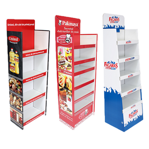 Custom Logo Retail Store Paper Display Racks Supermarket Free Standing POS Floor Corrugated Stand Cardboard Display