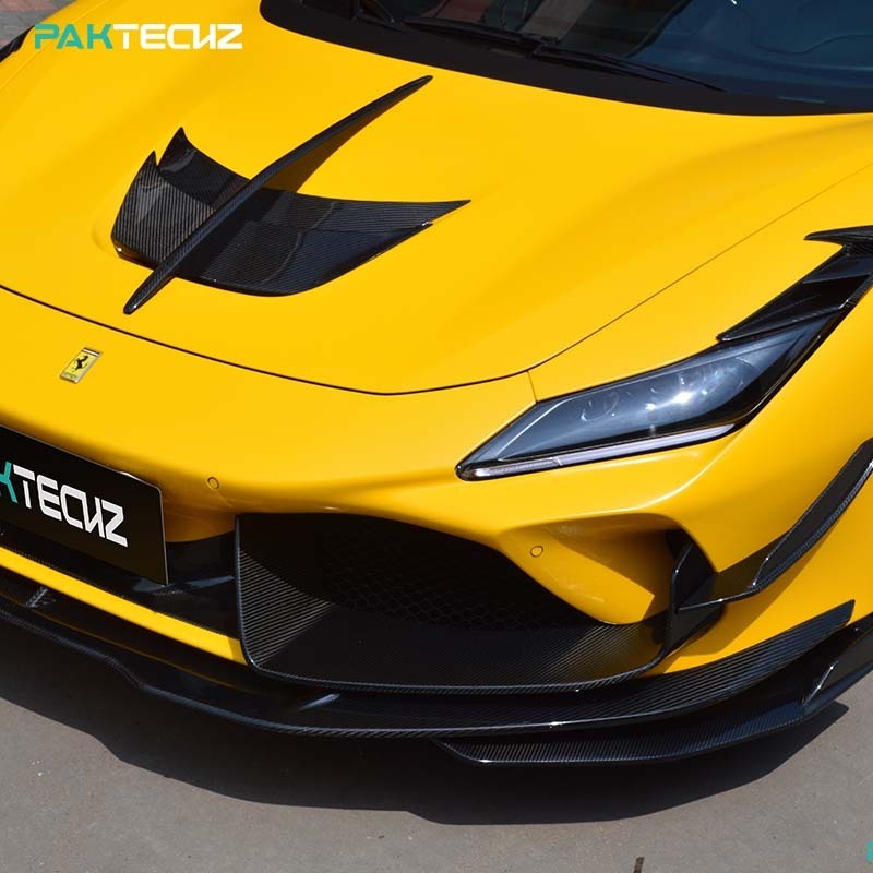 Genuine Paktechz Bodykit Dry Carbon Fiber Tuning Parts Body Kit Front Corner Splitter for Ferrari F8 Spider Tributo