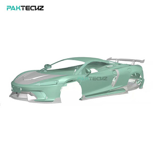 Paktechz Prepreg Carbon Fiber Full Body Kit Front Lip Hood Side Skirt Rear Diffuser Spoiler for McLaren GT