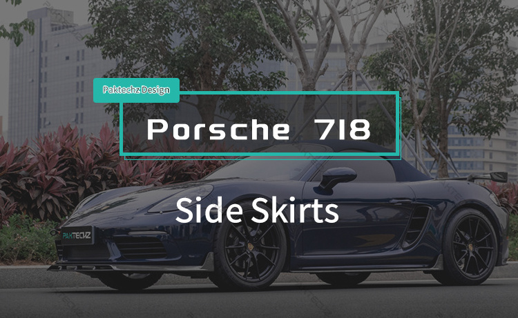 Paktechz Dry Carbon Fiber Parts Body Kit Side Skirts for Porsche 718 Cayman Boxster 982 2016 - 2024