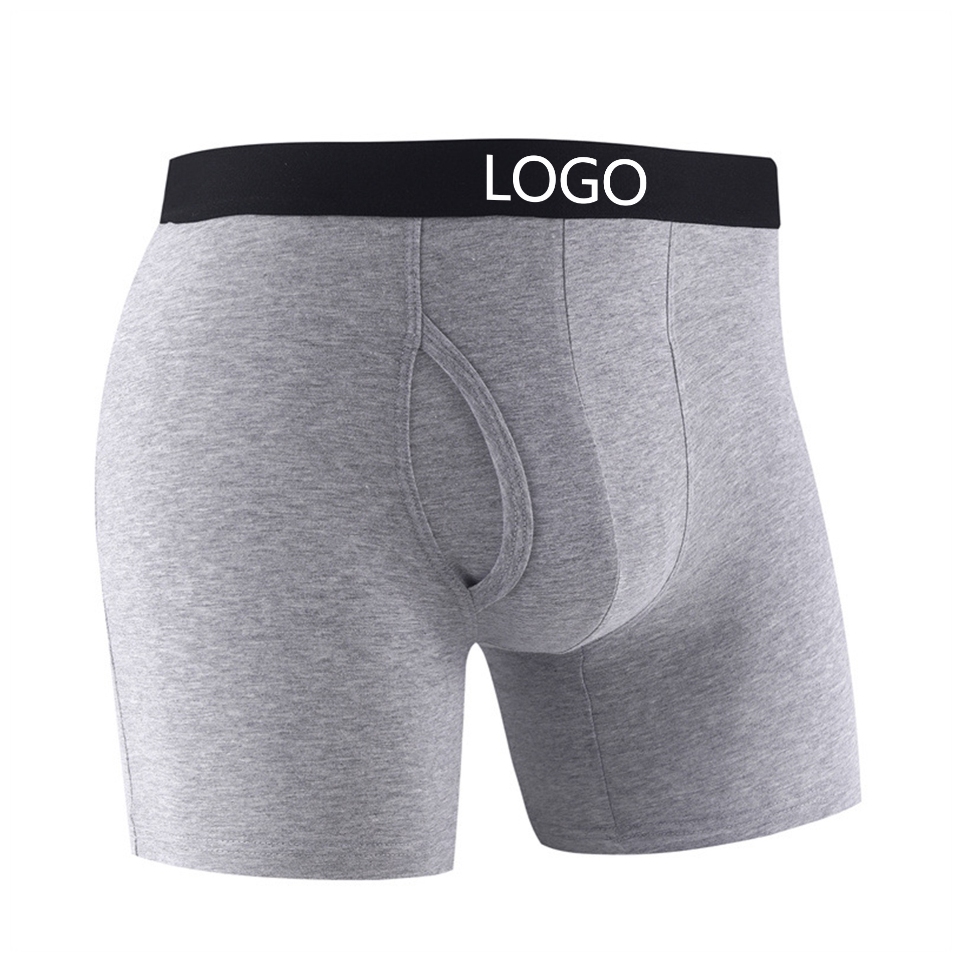 2024 OEM Customizable Hight Quality 95% Soft Cotton Long Leg Breathable Boxer Briefs For Mens