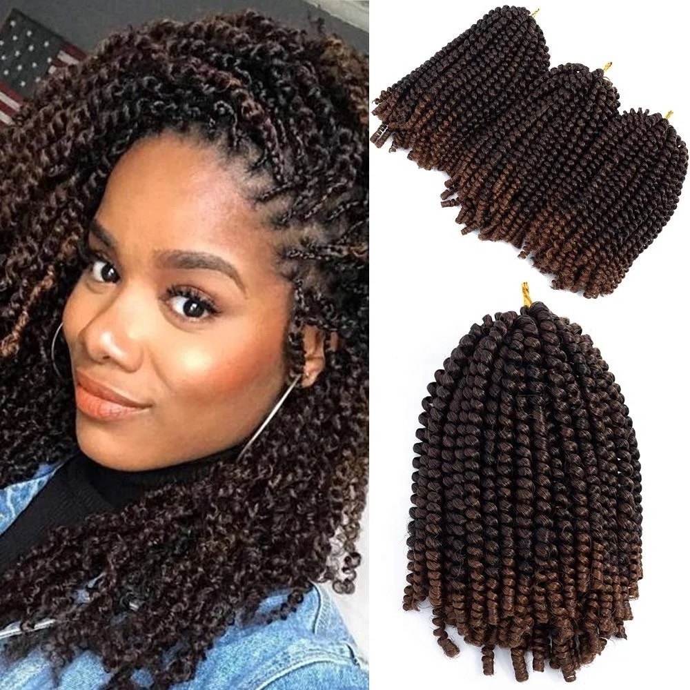 Spring Twist Ombre Colors Crochet Braids Synthetic Braiding Hair Extensions 8