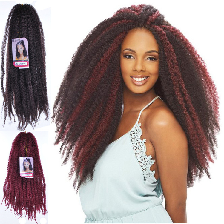 Afro Kinky Marley Braids Twist Synthetic Braiding Hair Crochet Extension 18inch 60strands/pack for chrochet