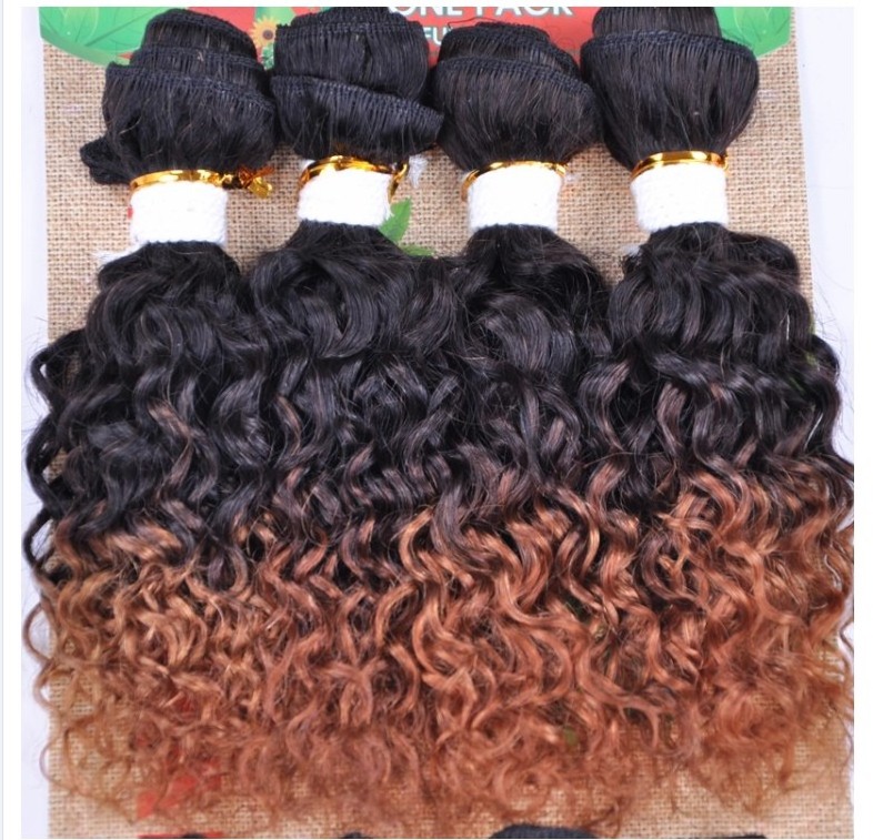 8 Inch Brazilian Virgin Human Hair  jerry Curly  Kinky Curl body wave deep wave Hair Weaves  8 Bundles/pack Ombre Hair T1B/27