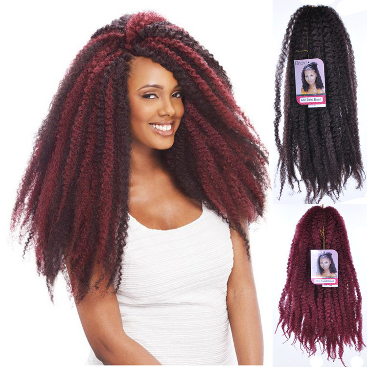 Afro Kinky Marley Braids Twist Synthetic Braiding Hair Crochet Extension 18inch 60strands/pack for chrochet