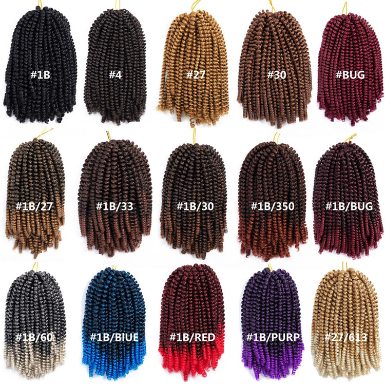 Spring Twist Ombre Colors Crochet Braids Synthetic Braiding Hair Extensions 8