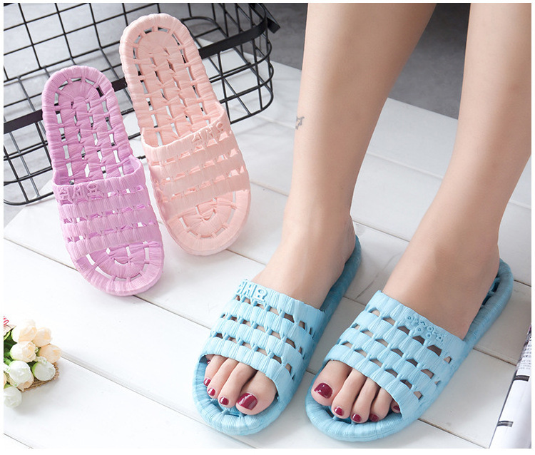 Soft PVC Indoor Women's Slippers Men Summer Household Couple Non-Slip Bathing Bathroom Plastic Shower Slipper Shoes Customized