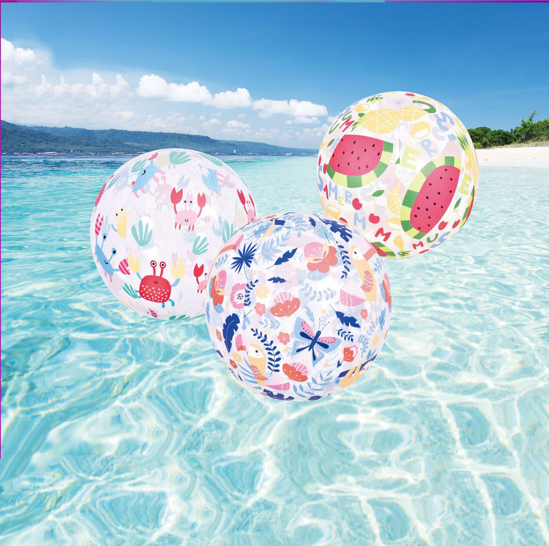 Factory Price inflatable water toys Panda Beach Ball 40cm inflatable plastic beach summer toys for kids