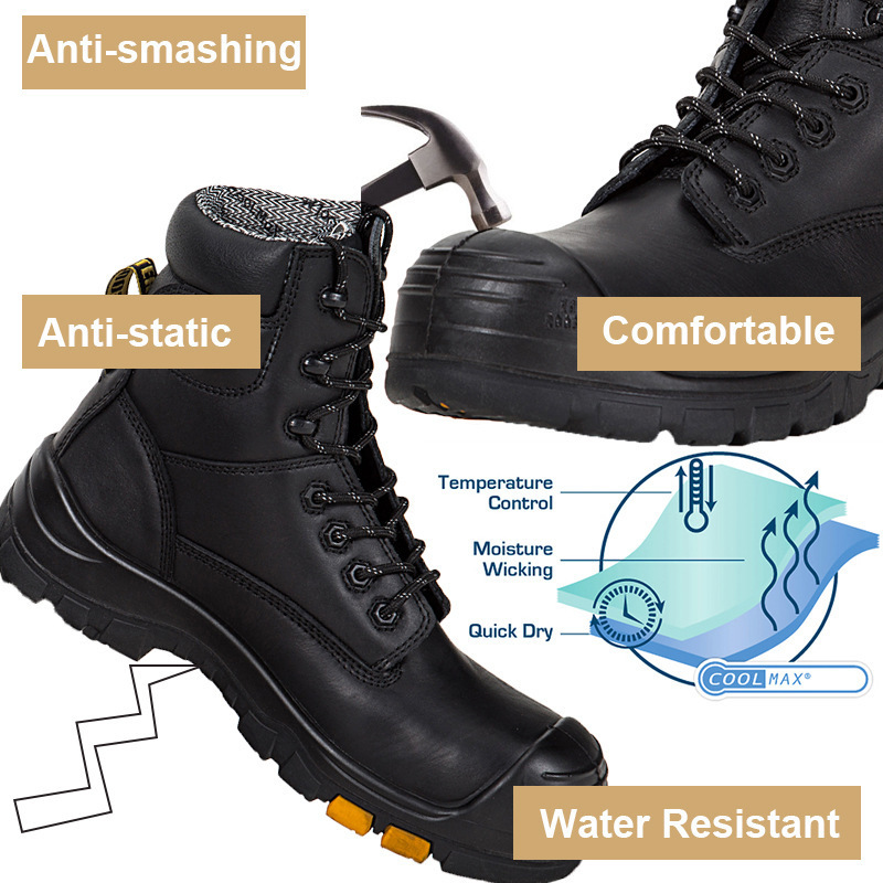 New Fashion Men's Ankle Tactical Boots Waterproof Slip Resistant Safety Oiled Leather Shoes using Work