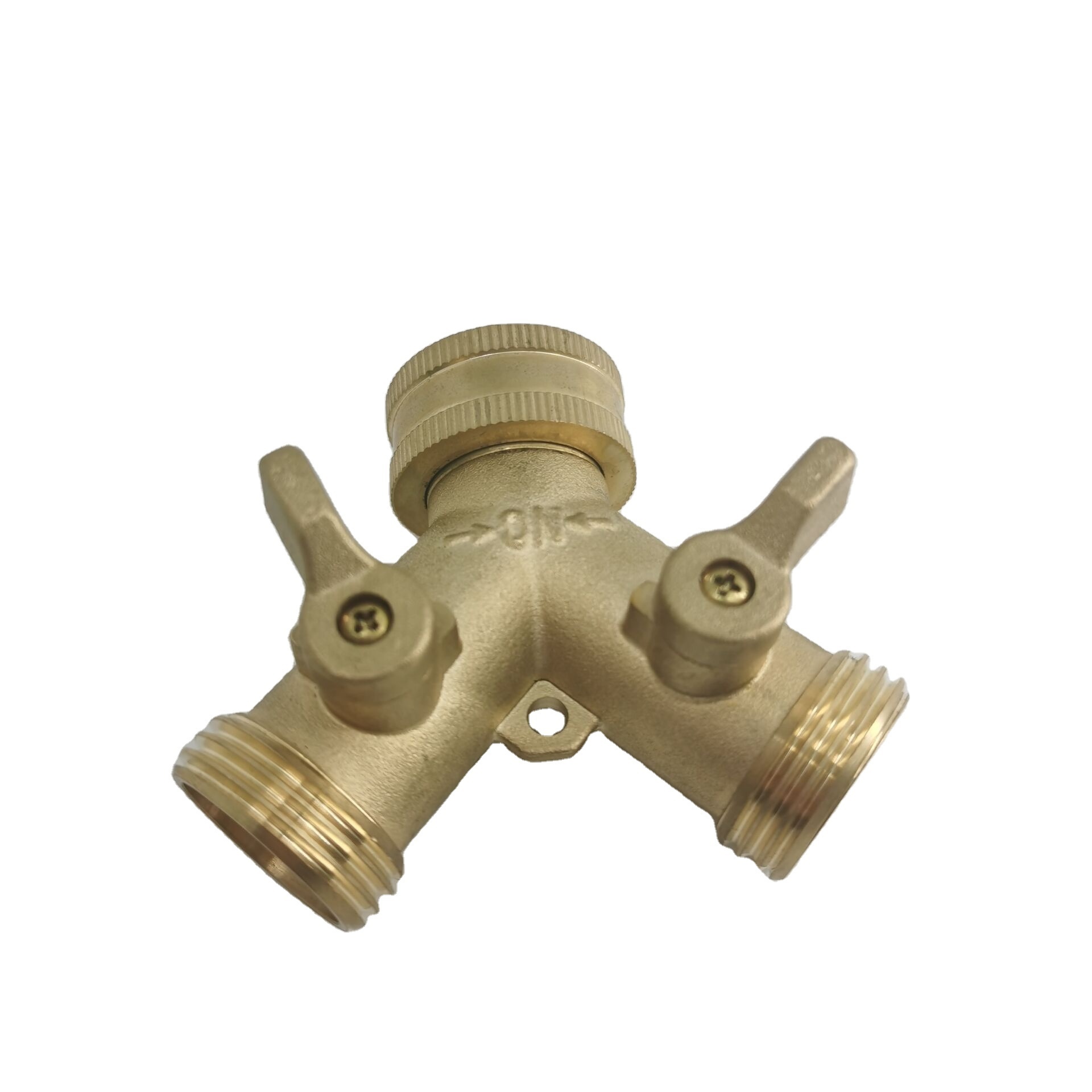 Hose Tap Splitter 2 Way Y Shape 3/4 European Standard Thread TPR Tap Distributor Individual On/off Valves Brass Male Connector