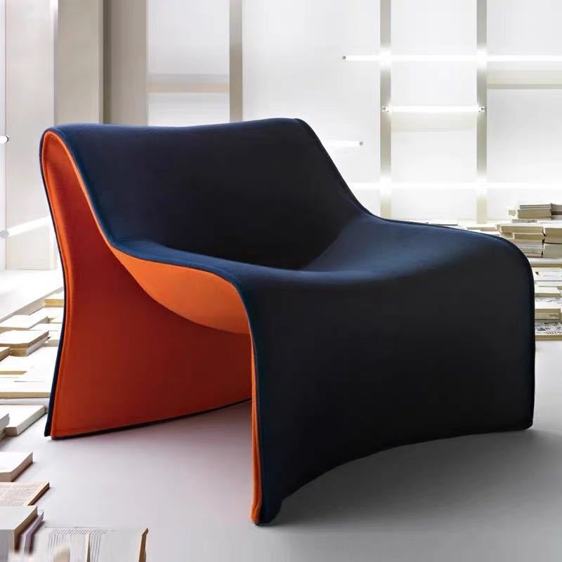 Nordic Italian designer chair furniture high heel styling single chair living room fabric designer curved lounge chair