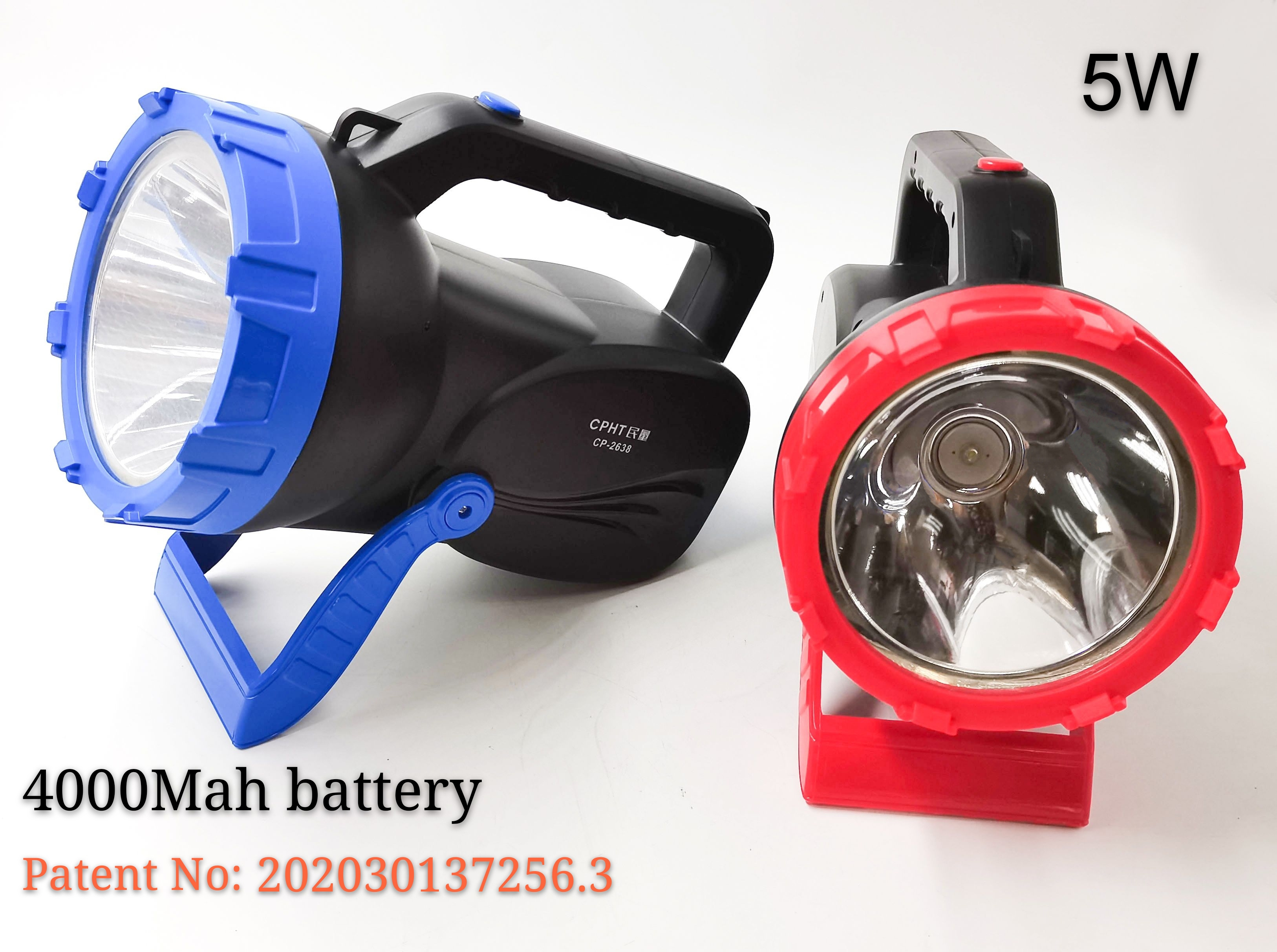 new patent design 5W 8W  rechargeable led searchlight rechargeable led searchlight with marine led searchlight 4000 mah battery