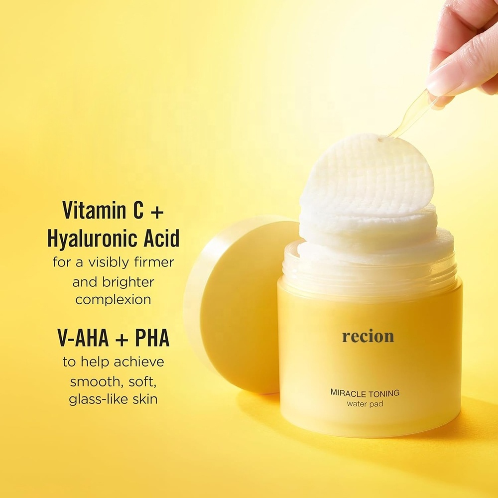 Organic Hyaluronic Acid Vitamin C AHA PHA Niacinamide Double-Sided Toning Toner Pads Whitening and Skin Dullness Improvement