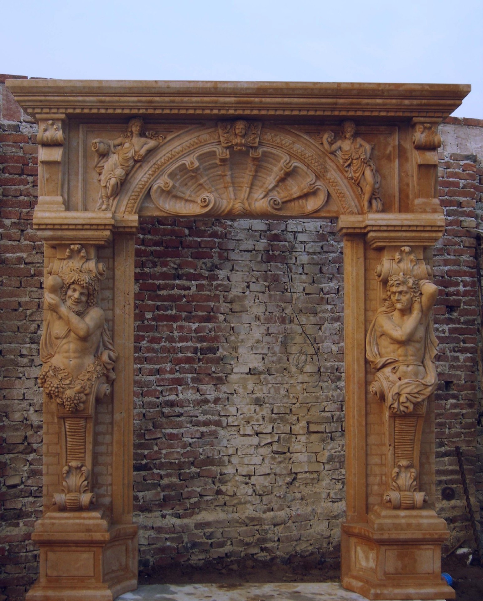 victorian home decoration hand carved white marble main arch door natural stone frame designs