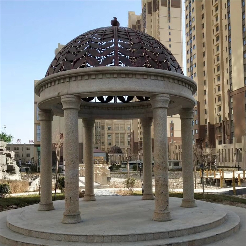 outdoor garden cheap marble pavilion gazebo stone marble statue column gazebo pavilion for sale