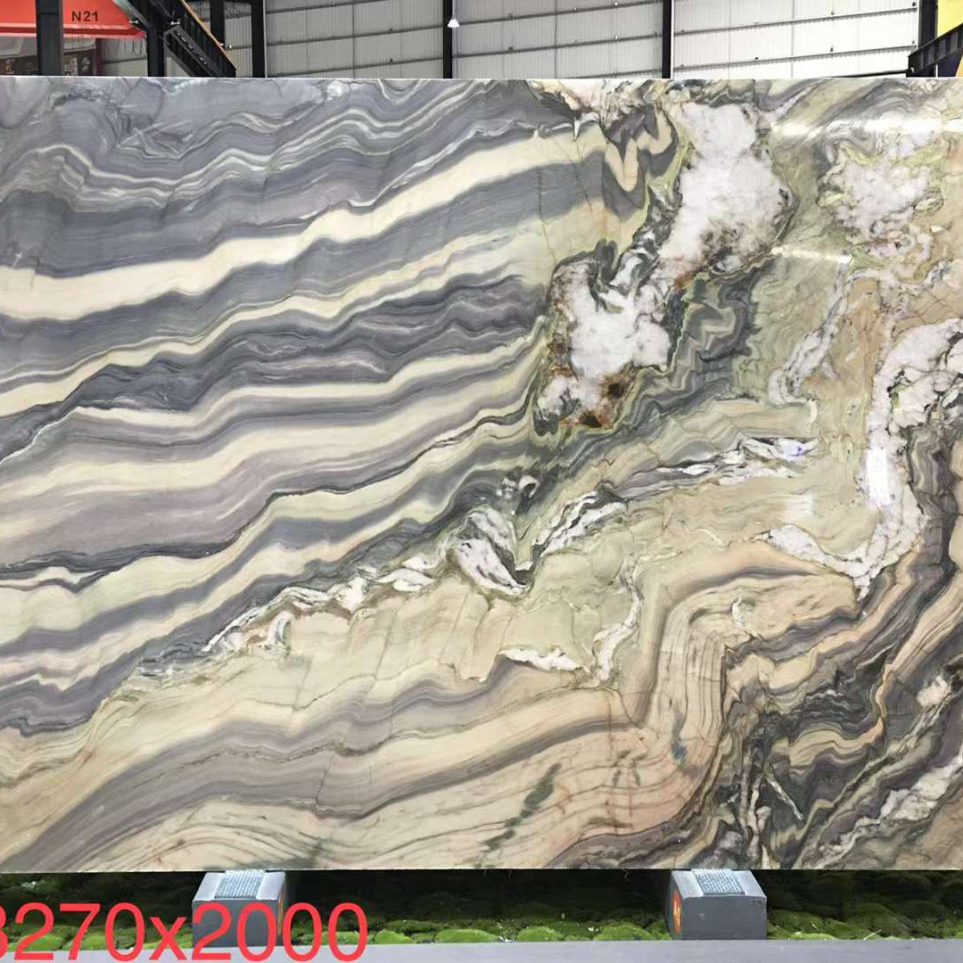 Customized Natural Marble Slab Tile Polished Glazed Floor Wall Tiles for Indoors TV Backsplash