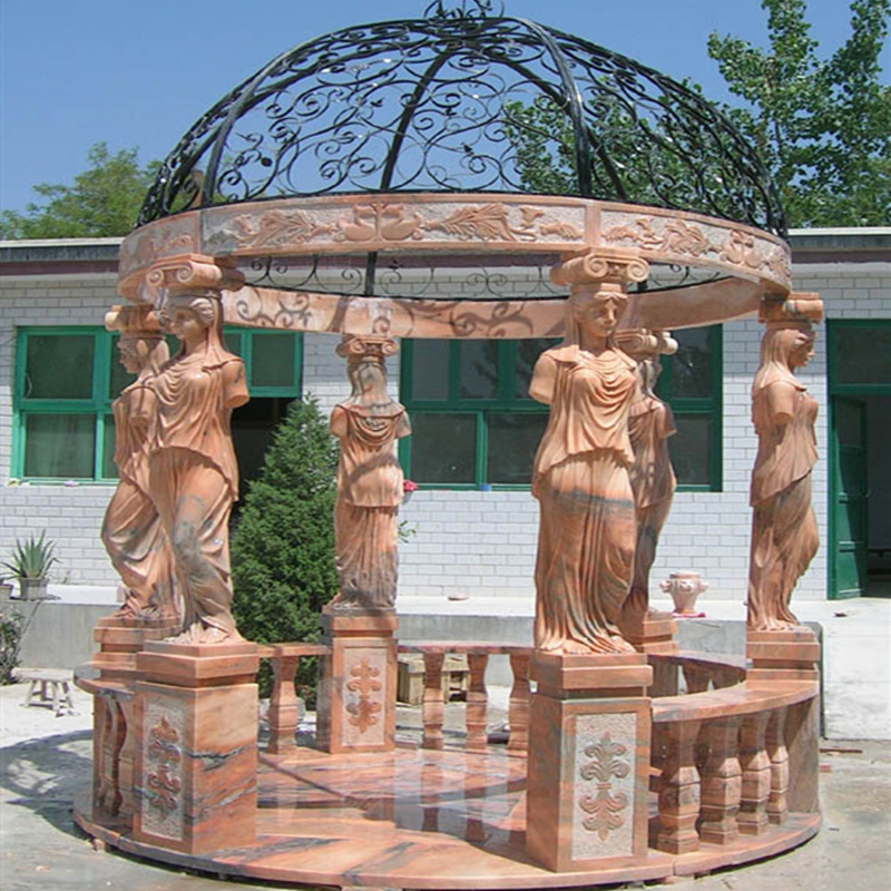 outdoor garden cheap marble pavilion gazebo stone marble statue column gazebo pavilion for sale