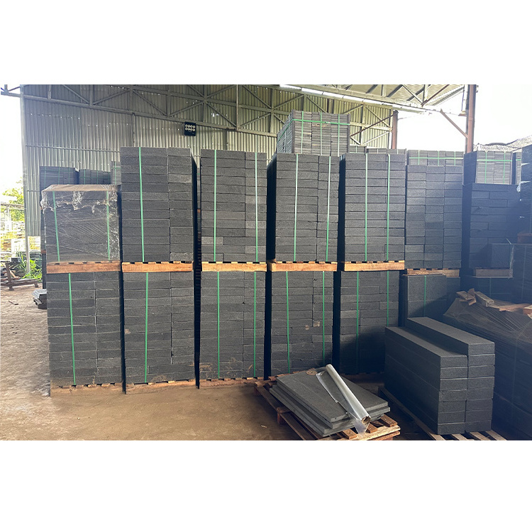 Wholesales  Chinese Dark Grey Tile G654 Granite Flamed Surface Paver Raw Granite Blocks Paving Stone