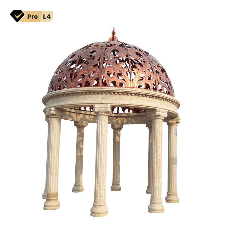 outdoor garden cheap marble pavilion gazebo stone marble statue column gazebo pavilion for sale