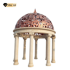 outdoor garden cheap marble pavilion gazebo stone marble statue column gazebo pavilion for sale