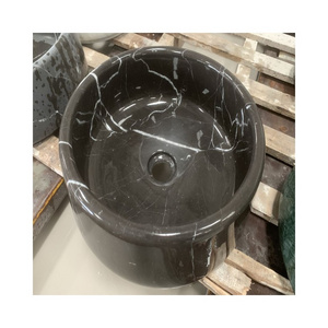 Factory Hot Sales Premium Black Marquina  White Texture Marble Bathroom Sink