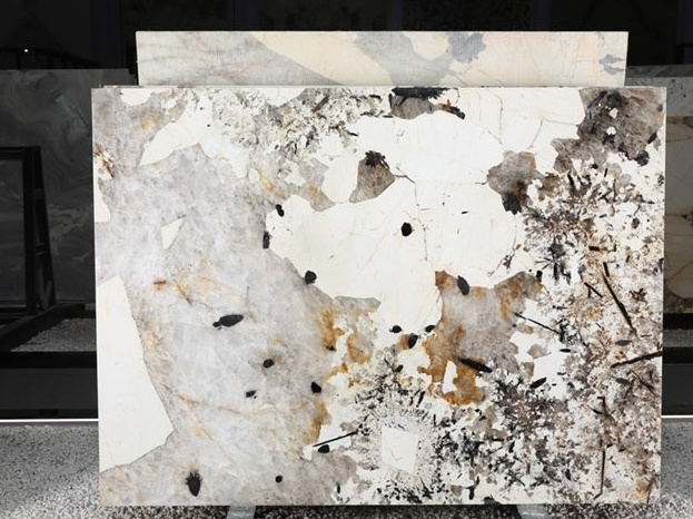 Natural stone pandora brown white real marble wholesale price Pandora white marble slab for wall and countertop