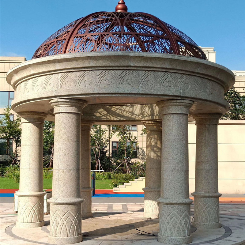 outdoor garden cheap marble pavilion gazebo stone marble statue column gazebo pavilion for sale