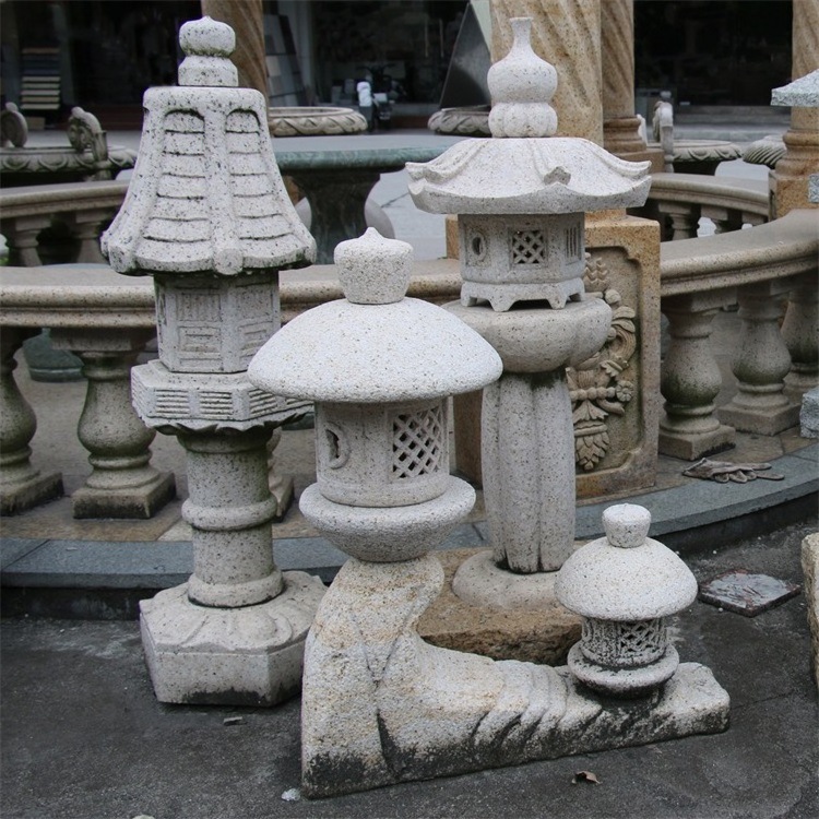 Handmade stone lantern garden courtyard decorative outdoor natural granite stone lawn lamp