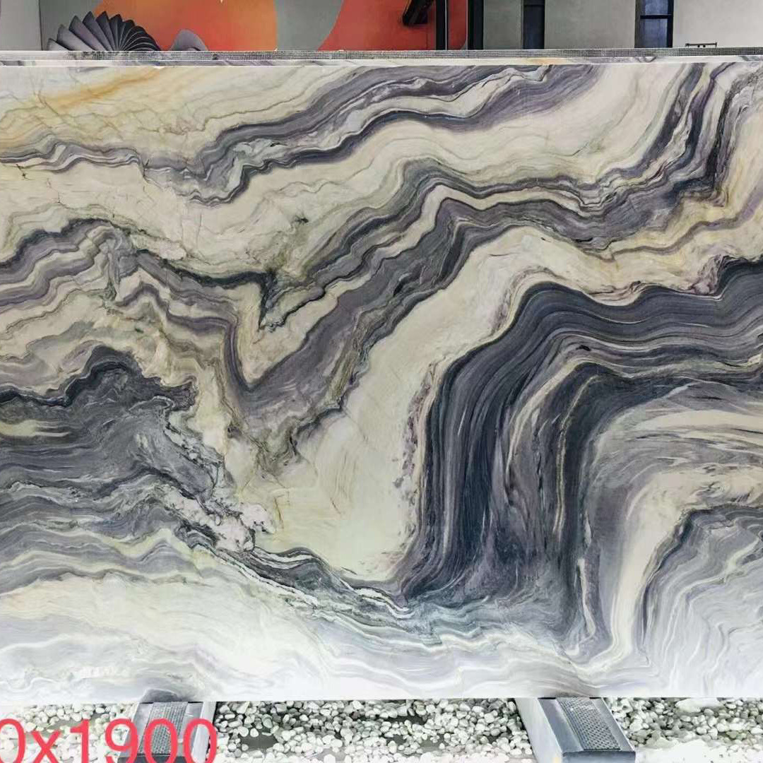 Customized Natural Marble Slab Tile Polished Glazed Floor Wall Tiles for Indoors TV Backsplash