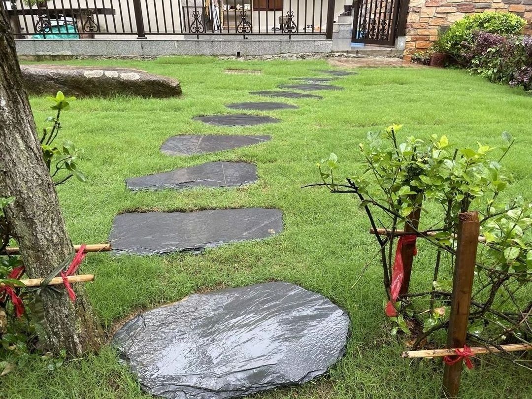 Natural thin slate slabs for sale slate products black slate stone floor tiles for garden