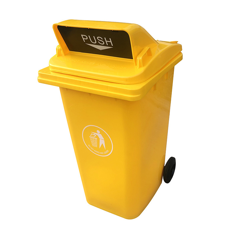 120 Liter Dustbin Mobile Container Waste Bin Yellow Black Gray Medical Rectangular Plastic Outdoor HDPE Garbage Bins for Sale