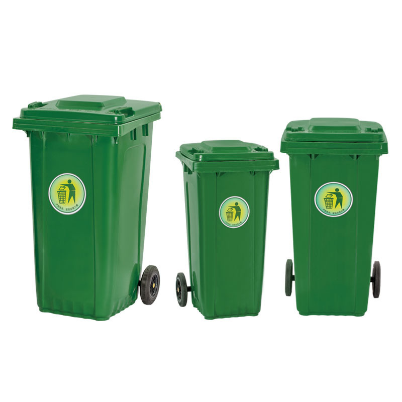 Customized Recycling 120L Plastic Trash Bin Cheap Municipal Use Two Wheelie Bin Outdoor HDPE Eco-Friendly Foot Pedal Waste Bin