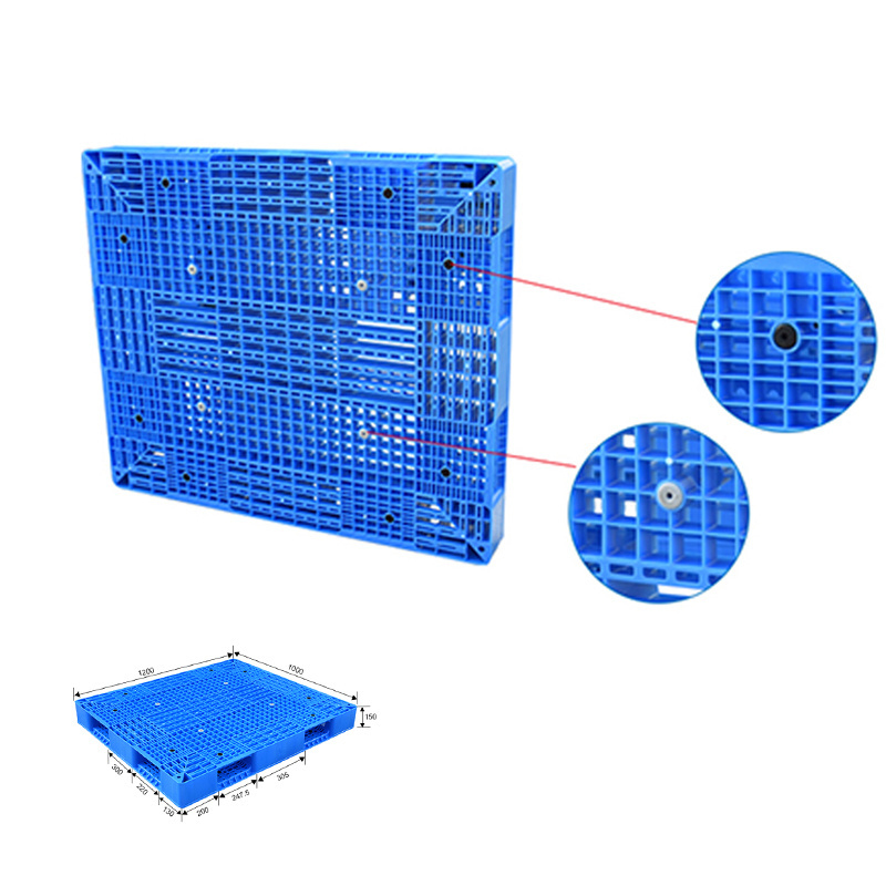 1100 1100 140mm  800x1200 mm Heavy duty stacking Euro delivery used  pallet  4 ton  three runners t blue plastic pallet for sale