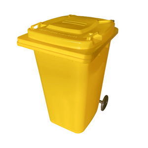 120 Liter Dustbin Mobile Container Waste Bin Yellow Black Gray Medical Rectangular Plastic Outdoor HDPE Garbage Bins for Sale