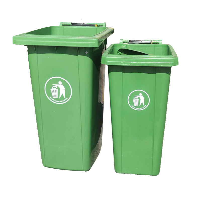 Dustbins Wholesale 120 Liter Green Outdoor Street Park Recycling HDPE Plastic Rubbish Wheelie Waste Garbage Bin for Public