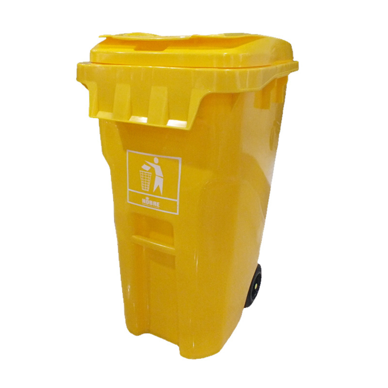 120 Liter Dustbin Mobile Container Waste Bin Yellow Black Gray Medical Rectangular Plastic Outdoor HDPE Garbage Bins for Sale