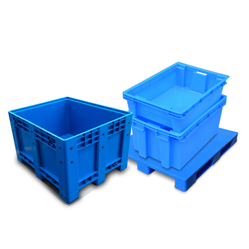 Food grade nestable and stackable crate plastic pallet for fishery plastic fish crates