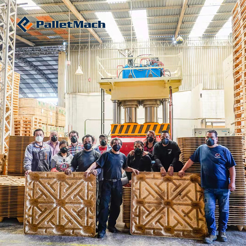 PalletMach Automatic1200*1000mm Compressed Wooden Pallet Moulding Press Machine Hydraulic Sawdust Wood Pallet Making Machine