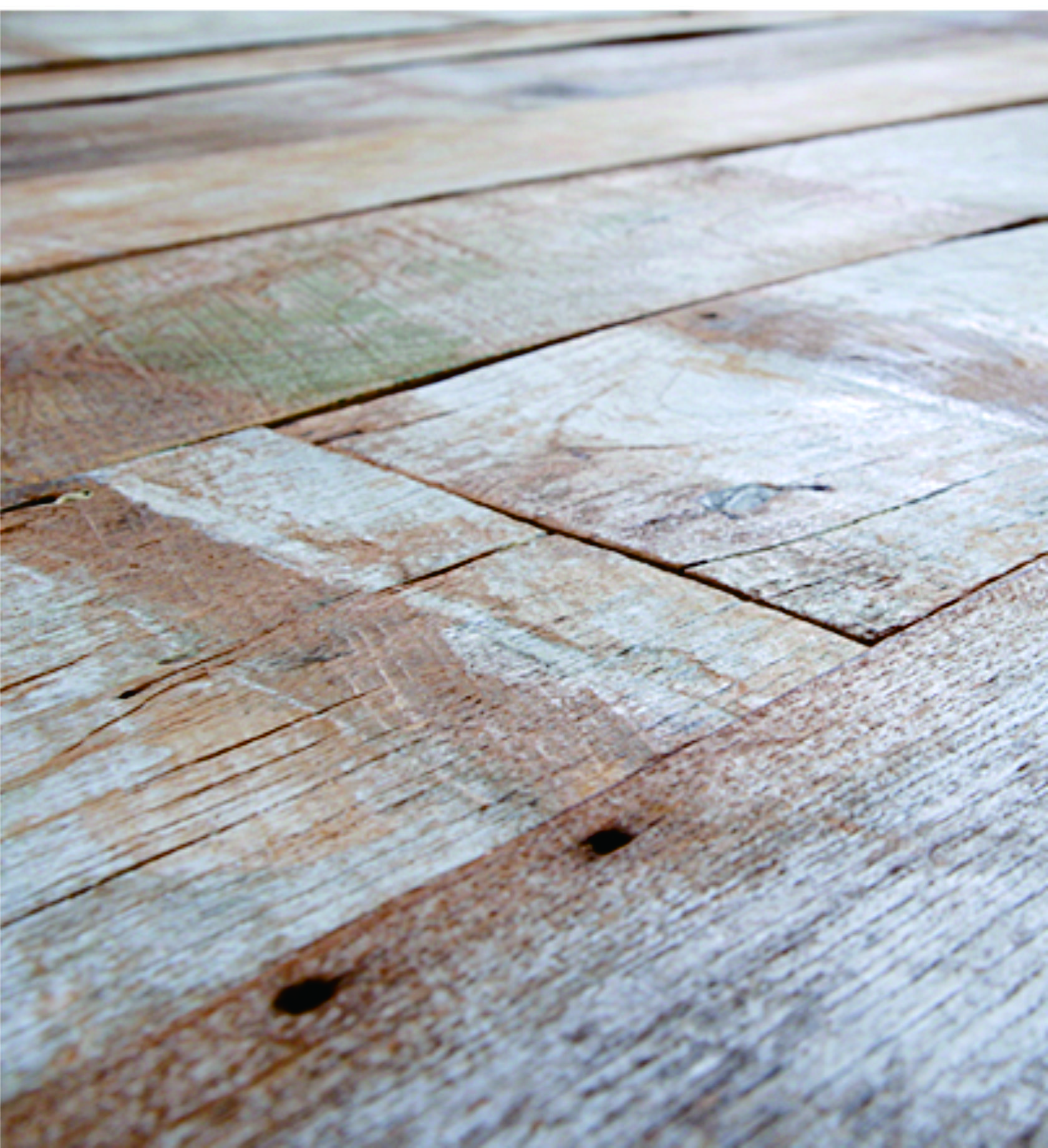 Reclaimed Recycle Teak Wood Plank Board Rustic Groove Surface White Painted White  Wash Painted