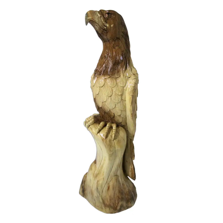 Indonesian Majesty Wooden Eagle Statue A Majestic Wild Animal Art Statue Piece Handcrafted In Indonesia Custom Size Decorative