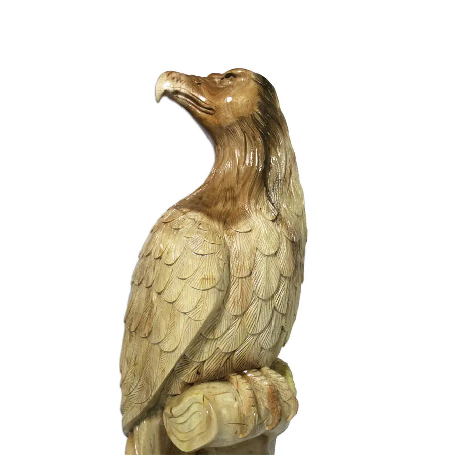 Indonesian Majesty Wooden Eagle Statue A Majestic Wild Animal Art Statue Piece Handcrafted In Indonesia Custom Size Decorative