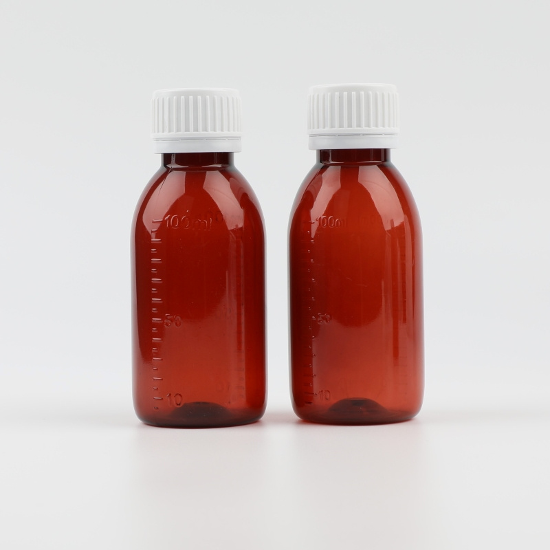 100ml 120ml 150ml 200ml 3oz 4oz 5oz Amber PET Cough Syrup Bottle Supplement Plastic Medicine Bottle with Tamper Proof Cap