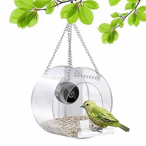 Popular sale clear view window bird feeder outdoor waterproof easy use Birdhouse wifi HD camera smart bird feeder with camera