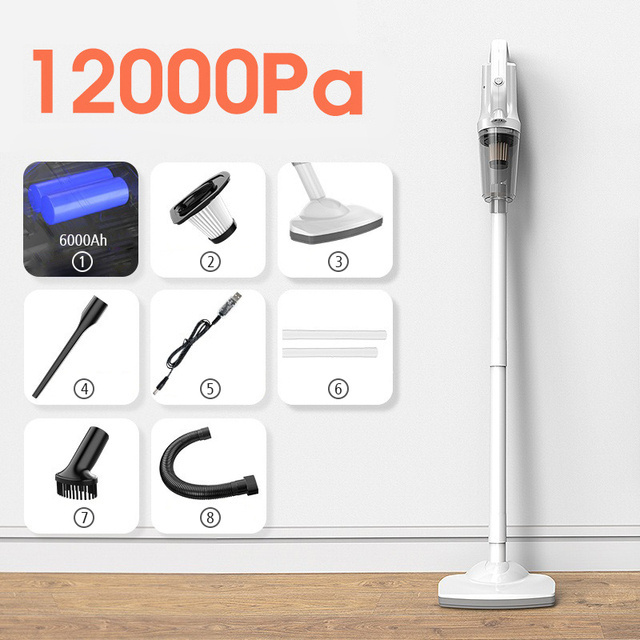 Factory Hot Sale Cordless USB Handheld Vacuum Cleaner for Home Car 12000Pa Strong Power Vacuum Cleaner Collector Aspirator