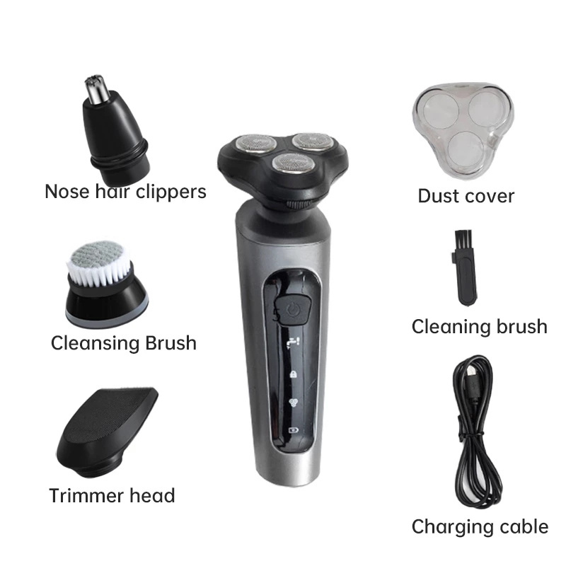 4 In 1 Electric Shaver Male Hair Removal Cleanser Nose Hair Trimmer Multifunctional USB Rechargeable Portable mens shaver